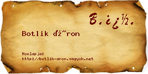 Botlik Áron névjegykártya