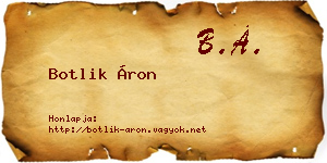 Botlik Áron névjegykártya